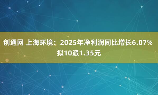 创通网 上海环境：2025年净利润同比增长6.07% 拟10派1.35元